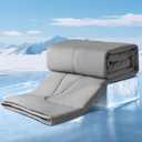 Elegear Revolutionary Cooling Comforter King Absorbs Body Heat to Keep Cool, Cooling Blanket for Hot Sleepers Japanese Arc-Chill 3.0 Cool Tech Fabric Summer Comforter Hypo-Allergenic Cool Quilt-Gray