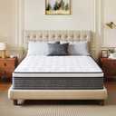 CH Charme House Queen Mattress 10 Inch Hybrid Mattresses in a Box, Medium Feel Foam and Individual Pocket Springs, Fiberglass Free Mattress, Extra Edge Support, Pressure Relief, CertiPUR-US, Grey