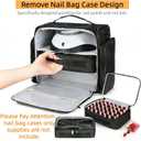 Nail Polish Organizer Holds 105 Bottles, Extra Large Capacity with 3 Removable, Pouches Portable Manicurist Travel Bag for Manicure Tools, Nail Lamp, Black
