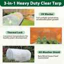 16 Mil Heavy Duty Clear Greenhouse Tarp, 20x30FT Waterproof Clear Tarps with Grommets, UV Resistant Greenhouse Replacement Poly Cover, for Gardening, Farming, Chicken Coops, Canopy,Outdoor, 20*30ft-1PC