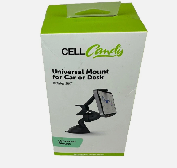 Cell Candy - Universal Cell Phone Mount for Car or Desk - Black 360°