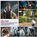 Full Facepiece with Filters, Earplug, & Gloves - Protection Against Painting, Gas, Dust, Chemicals, Organic Vapors, Welding, Polishing, Spraying