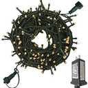 YASENN Christmas String Lights 200LED 66Ft Connectable Plugin Waterproof Fairy Lights 8 Lighting Modes for Garden Xmas Tree Wedding Wreath Party Decoration (Warm White LED Green Cable)