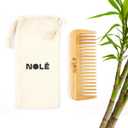 NOLE Bamboo Wide Tooth Comb - Detangling Hair Brush, Perfect Wide tooth Comb for Curls and Waves, Anti-Static, Gentle on Natural Curly and Wavy Hair, For Men and Women