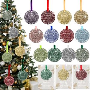 Kasyat 24 Sets Christmas Thank You Ornaments Employee Appreciation Gifts Acrylic Hanging Ornaments Bulk with Card and Bag for Coworker Team Nurse Teacher Xmas Tree Decor (Be Proud Sign)