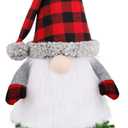 D-FantiX Gnome Christmas Tree Topper, 27.5 Inch Large Swedish Tomte Gnome Christmas Ornaments Santa Gnomes Plush Scandinavian Christmas Decorations Holiday Home Dcor with Plaid Hat