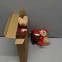 Aoriher 8 Pcs Christmas Stuffed Dog 5.5 Inch Christmas Puppy Mini Stuffed Puppy with Santa Hat Small Dog with Red Scarf Xmas Animal for Party Favor Gift(Assorted Brown)