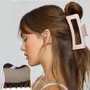 3Pcs Silicone Hair Clips Flexible Claw Clips for Women Cloud Clip Bendable Large Hair Claw Clip (5.12" Square - Khaki + Coffee + Black)
