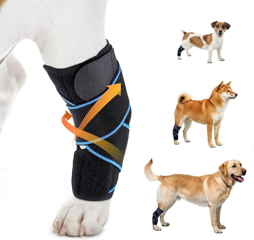 Dog Knee Brace for Back Leg Support, Hock Joint Compression Wrap ACL Brace for Hind Legs – Stabilizing Rear Leg Support for Senior & Overweight Dogs, Ideal for Medium & Large Breeds (M)