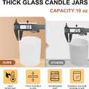 10 OZ Thick Candle Jars for Making Candles 15 Pcs, Empty Jars with Wood Lids for Candle Making, Sample Container, Matte White