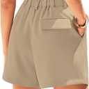 KIRUNDO Shorts for Women Dressy Casual Summer High Waisted | Elastic Waist, Pleated Design, With Belt Loop & Pockets, Wide Leg Tailored Work Shorts, Elegant Professional Office Outfits (XXL)