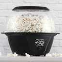 West Bend 82707B Stir Crazy Hot Oil Popcorn Popper, Popcorn Maker Machine with Large Serving Bowl Lid and Stirring Rod, 6 Qt, Black