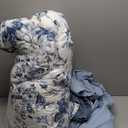 Queen Comforter Set -7 Pieces Floral Blue Comforter Set for All Seasons, Bed in a Bag Queen with Botanical Flowers Comforter, Sheets, Pillowcases & Shams