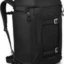 Osprey Mountain Bound Ski & Snowboard Boot Bag Plus - Boot Backpack with Vertical Snowboard Carry and A-Frame Ski Carry - Premium Winter Luggage with Shoe Mat and AirScape Technology, Black