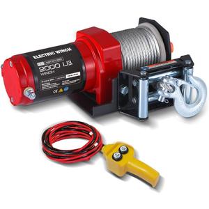 2000-lb. ATV/UTV Electric Winch with wirerope Kits, 12V Winch for Towing, Boat, Off-Road