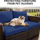 8Pc Outdoor Patio Cushion Cover Replacement, Patio Cushion Cover,Navy Blue | Washable Outdoor Couch Cushion Covers with Zippers, Waterproof Slipcovers Sofa Chair for Patio Furniture(Cover Only)