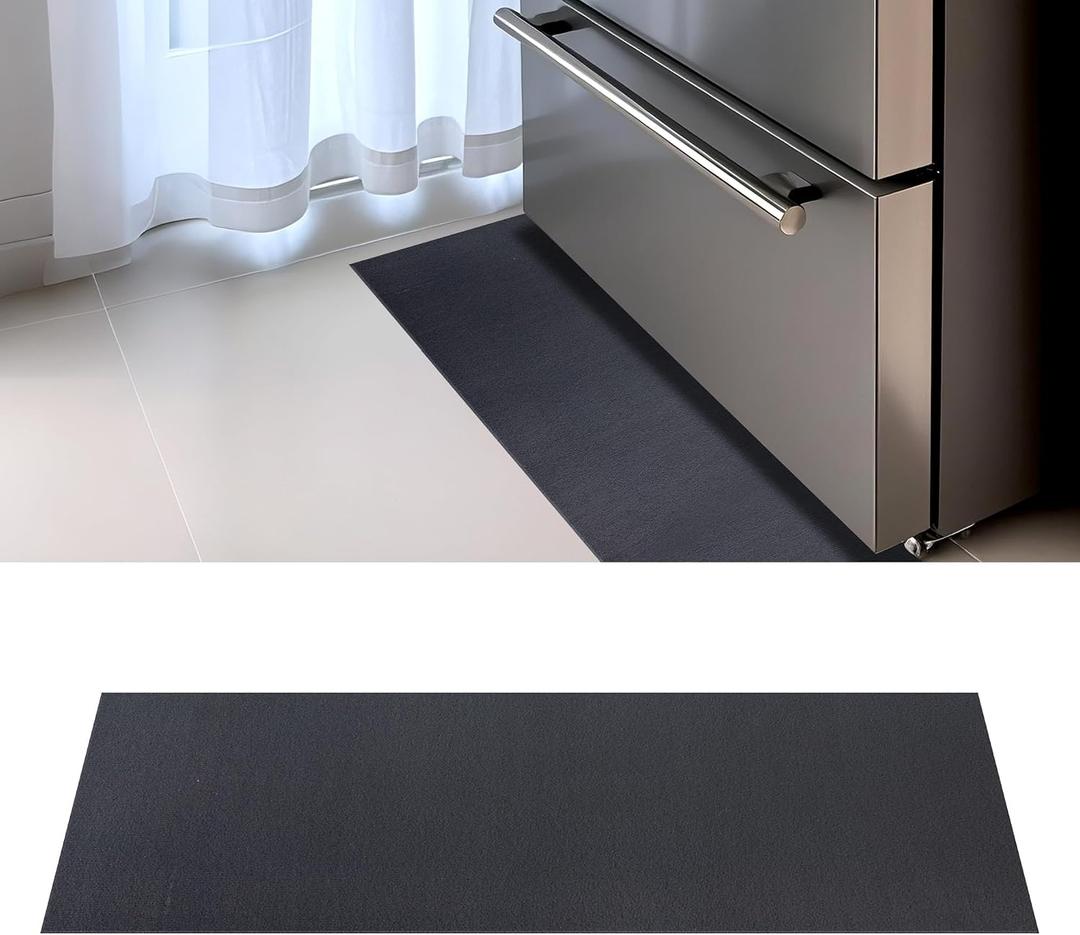 Spill Mat for Refrigerator, 37x8.5 Inch Anti-Slip Drip Tray & Floor Protector for Mini Fridge, Leak Catcher with Rubber Backing