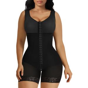 SHAPERX Women's Fajas Colombianas Tummy Control Shapewear Postpartum Full Body Shaper Butt Lifter Bodysuit (Medium, Black)