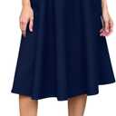 SOLY HUX Girl's High Waisted Midi Skirts Button A Line Flowy Flared Elegant Skirt Dark Blue, 11Y