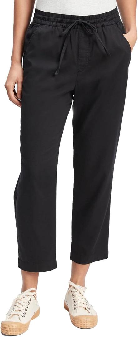 Gap Women's Easy Straight Pull-on Pants (Medium Tall, True Black)