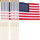 12 Pack 12x18 Inch American Flags for Outside, US Flags with Kid-Safe Spear Top ,American Flags on Stick, Patriotic Decorations,Perfect for Flag Day, Memorial Day, Independence Day Patriotic Holiday Yard Garden Flags