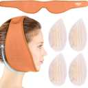 Hilph Face Ice Pack Wisdom Teeth Ice Pack Head Wrap with Washable Jaw Wrap and 4 Replacement Hot Cold Pack for Facial Oral Surgery, TMJ, Tooth Extraction, Dental Surgery, Tonsillectomy Recovery Orange