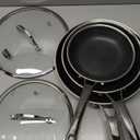 OATOFP Non Stick Frying Pans Set with 2 Lid, Hybrid Skillet Set Nonstick (8+10+12inch), Pans for cooking, PFOA Free Stainless Steel Kitchen set, Dishwasher and OvenSafe Cookware Sets