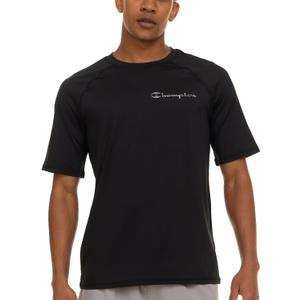 Champion Rash Guard for Men Short Sleeve, Mens Swim Shirt, Sun Shirt UPF+ 50 UV Protection, SPF Quick Drying Rashguard (XX-Large, Black)
