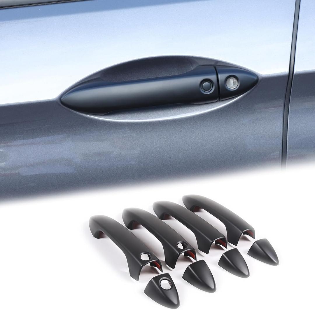 Exterior Door Handle Cover Trim for Honda Pilot 2016-2022 / Honda Ridgeline 2017-2024, 4PCS Car Outside Door Handle Protector Accessories ABS Material (Matt Black)