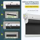 Motorized Blackout Blinds - Automatic Cordless Roller Shades with Remote Control (Black, 35 x 72)