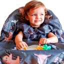 grabease Allover Waterproof Bib for Self-Feeding Infants and Toddlers, Machine Washable, Ages 6-24 Months (Grey)