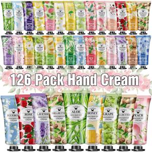 126 Pack Hand Cream Set, Mothers Day Gifts, Bulk Hand Lotion Travel Size for Dry Cracked Hands, Mini Hand Lotion for Nurses Week Gifts, Bridesmaid Gifts, Employee Appreciation Gifts and Teacher Gifts