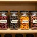 novelinks 32 oz Clear Plastic Jars with Lids, 6 Pack Large Plastic Mason Jars with Lids 32oz, Reusable Quart Containers for Kitchen Organization (6 Pack,Black)