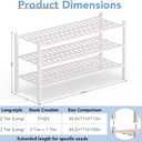Haddockway Long 3 Tier Bamboo Shoe Rack Storage Organizer,Multifunctional Free Standing Stackable Shoe Shelf with Grid Panel for Closet,Hallway,Entryway,Small Space 34.2"x11"x20"