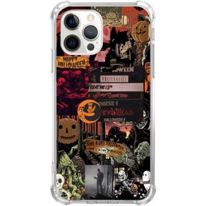 Qimulgociz Halloween Mystical Art Collage Case for iPhone 15 Pro Max, Retro Aesthetic Halloween Pumpkin Case for Girls Boys Men and Women, Unique Trendy Design TPU Bumper Case for iPhone 15 Pro Max