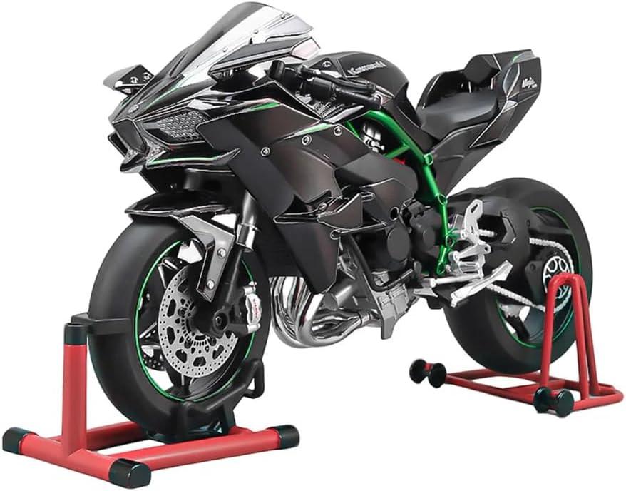 1/16 Alloy Dynamic Motorcycle Model, Alloy Diecast Simulated Motorbike, Dynamic Display Model with Suspension, Free Roller, Collection Gift (H2R)