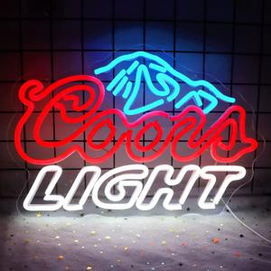 JFLLamp Crs LIGHT Neon Signs for Wall Decor Neon Lights for Bedroom Led Signs Suitable for Man Cave Bar Pub Restaurant Christmas Birthday Party Gift Led Art Wall Decorative Crs Light Bar Sign, 5V Usb Power, 17*11 Inch(Azure+red+white)