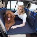 Back Seat Extender for Dogs (Black-Square mesh)