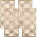 Therwen 4 Pcs Decorative Aluminum Sheet Metal Cloverleaf Sheet 24 x 12 Inch Perforated Metal Panels 0.04 Inch Thick Brass Mesh Decorative Panels for Indoor Outdoor