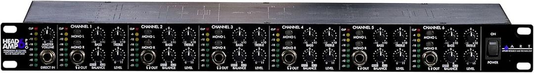 ART HeadAmp6 Pro 6 Channel Professional Headphone Amplifier With EQ