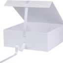 OEMVALATY White Gift Box,16x16x6 Inches Gift Boxes with Lids for Presents with Magnetic Closure and Ribbon for Wedding,Storage,Birthday, 1 count