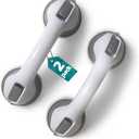 2 Pack Heavy-Duty Shower Grab Bars - Gemroom 12 Inch Grey Suction Bar Handles for Elderly, Seniors, Handicap, Safety Balance Assist Grip for Bathroom, Toilet - Anti-Slip, Shower Handles Hand Rai (11.8")