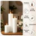 72-Pack White Pillar Candles Bulk Set, 2 x 3/6/8 Inch 3 Sizes