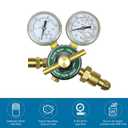 Flame Tech Flow Gauge Argon Regulator, Easy to Read 2 Dual-Scale Gauges, Ideal Welding Tool, Sturdy Construction, Comes Packaged in a Black Box, Tested in The USA