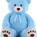 MorisMos Giant Teddy Bear, 51-Inch Cuddly Bear Plush, Blue