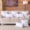 20x20 Outdoor Pillow Inserts Set of 4, Waterproof Square Throw Pillow Inserts, Soft Polyester Fill, Extra Fluffy and Supportive Perfect for Large Sofas, Beds, and Living Room Decor