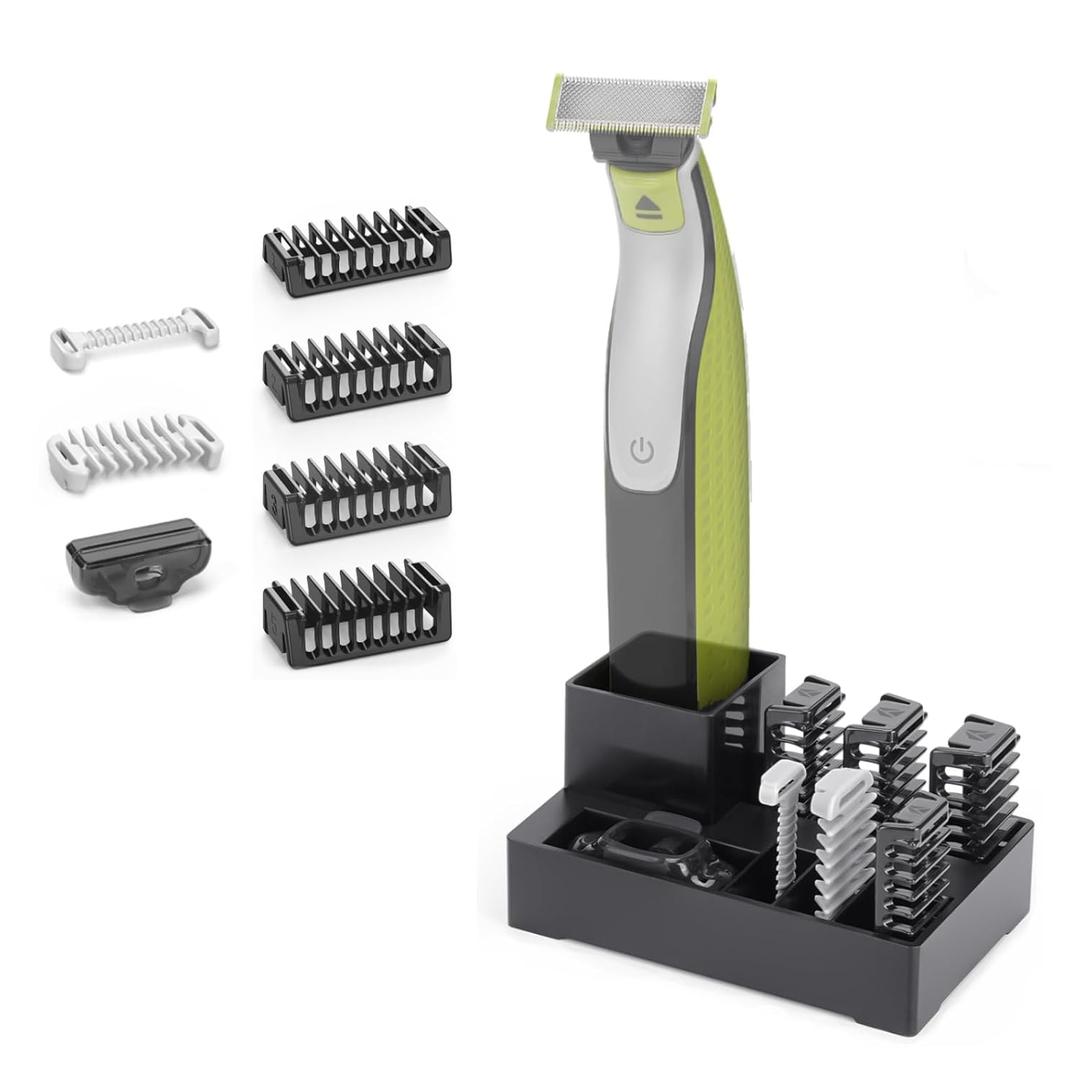 Guide Guards with Stand1/2/3/5mm, Skin & Body Combs Replacement Fit for O Blade QP2724, QP2834, QP25XX, QP26XX, QP65XX, QP66XX Pro Series, Premium Guards with a Reliable Base (6PC+Stand)