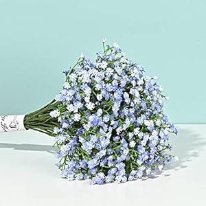 Yastouay Babys Breath Artificial Flowers, 12Pcs Fake Babys Breath Flowers Artificial Bulk, Real Touch Faux Babies Breath Gypsophila Bouquet for Wedding Centerpiece Floral Arrangement Party Decor