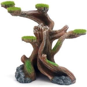 Reptile Decor Aquarium Decorations Artificial Moss Resin Fish Tank Rocks Simulation Hollow Tree Leopard Gecko Trunk Accessories Aquarium View (Small)
