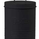 Amici Pet Retro Metal Storage Canister Treats Jar, 72 Fluid Ounces, Matte Black